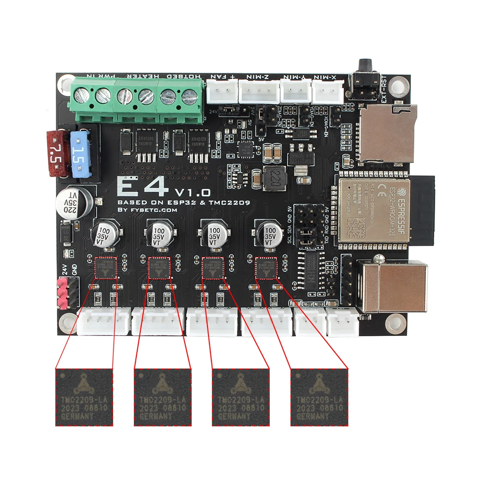 Placa de Controle Mínima da Impressora Embutido e Bluetooth 3d da Placa de Fysetc e4 com Base Esp32 de Espressif Microcontrolador Wi-fi no - Imagem 4