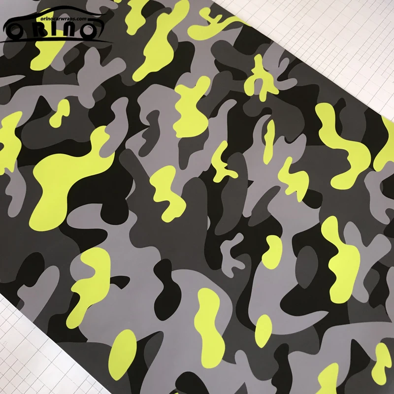 Yellow Black Grey Camouflage Vinyl Film Sticker-6