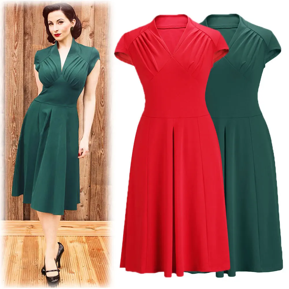 

Women's Vintage Dress 50s 60s Retro Rockabilly Pinup Housewife sleeveless Party Swing Tea Elegant Dresses Formal Gown