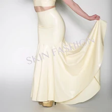 Женский латексный юбка белая мода