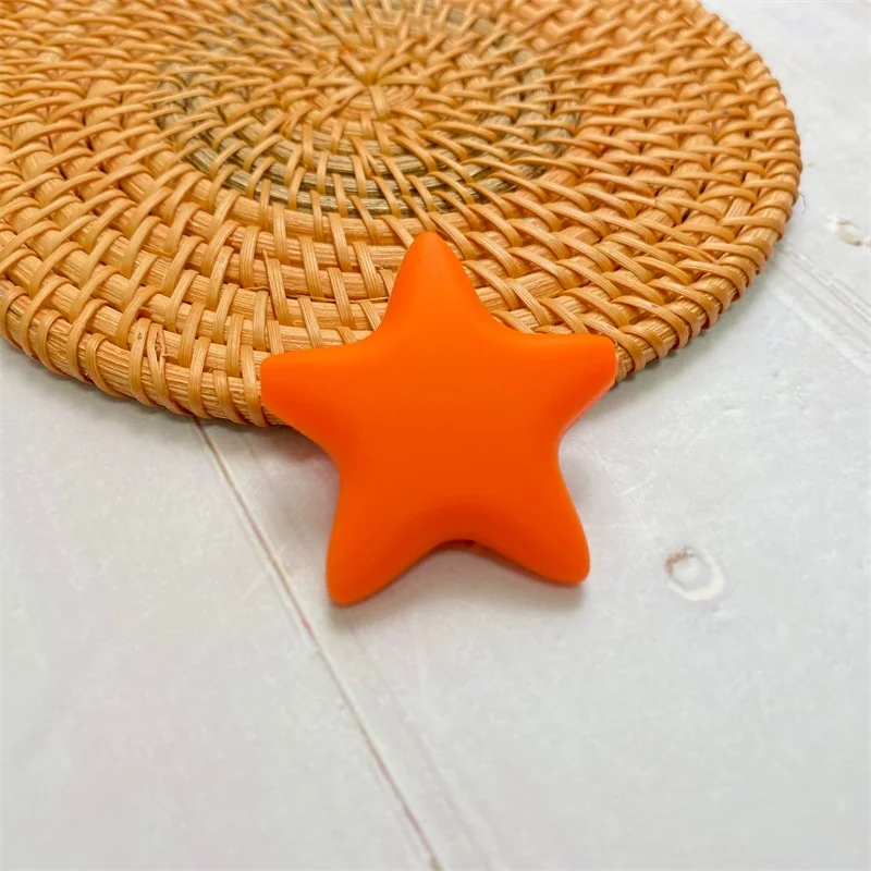 10pcs/lot BPA Free Stars Silicone Beads  Baby Teethers Food Grade Baby Teething Toys For Pacifier Chain Necklace DIY Accessorie 4