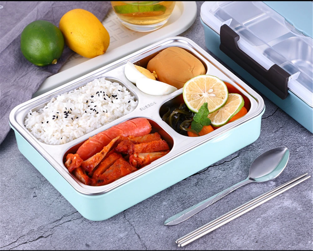 Stainless Steel 304 Lunch Box Large-capacity Portable Bento Box  Food Containers For Picnic Office School (5)