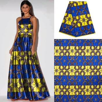 

Sewing Fabric African Wax Fabric Ankara Pagne Polyester Wax Fabric African Wax Printing Fabric Material Dress 6 Yards