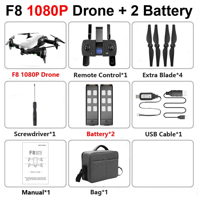 Радиоуправляемый Дрон F8 gps Дрон с Wifi FPV 4K HD камерой бесщеточный Квадрокоптер расстояние 1200 м Fly 27 Mins VS F11 K1 SG906 X12 Дрон - Цвет: 1080P 2Battery Bag