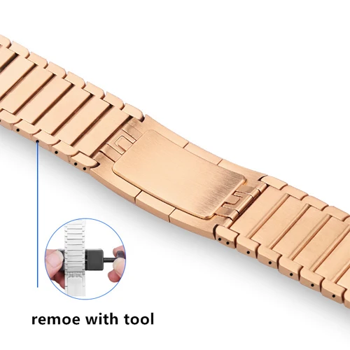 Ссылка браслет для apple watch 4 5 Группа 44 мм 40 мм apple watch 3 2 ремешок 42 мм, 38 мм, для iwatch, версия 5/4/3/2/1 браслет для наручных часов из нержавеющей стали GEN.6 - Цвет ремешка: rose gold A