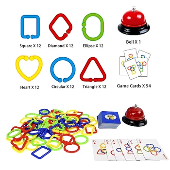 

Colorful Board Ring Game Interactive Play With Bell Shapes Cognition Kids Gift Educational Toys Parent Child Funny Develop Brain