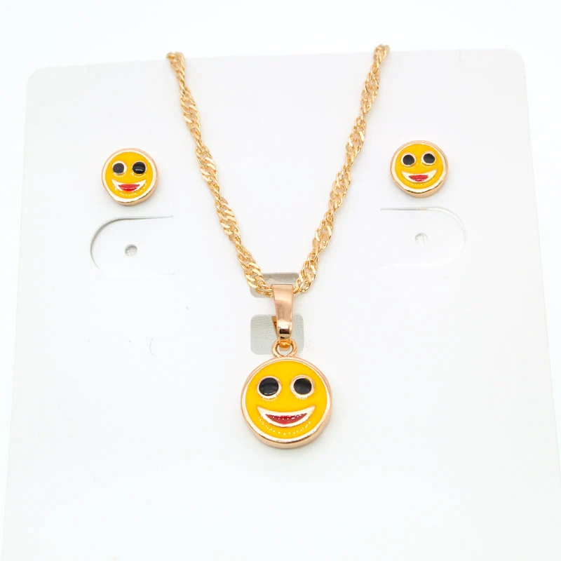 Детский комплект украшений Smile Face набор золотых для новорожденных 35 см колье
