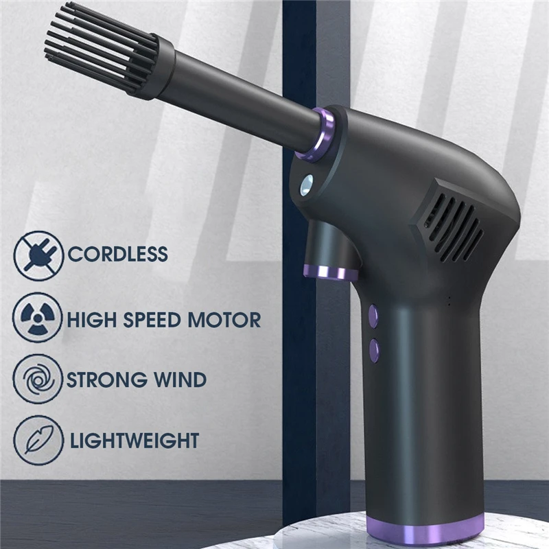 45000RPM Wireless Dust Blowing Gun Compressed Air Duster Blower Cleaning Tool for Home Office Car Computer Keyboard Carpet