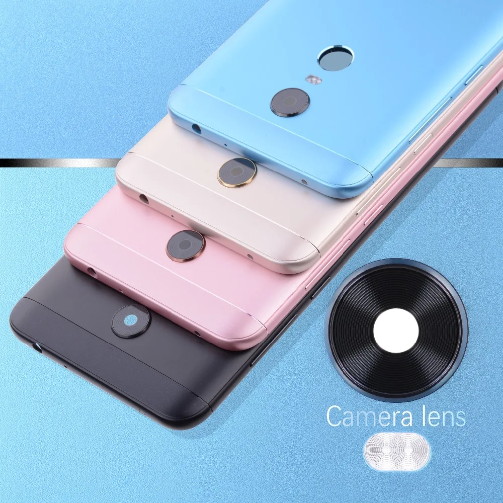Задняя крышка корпуса для Xiaomi Redmi 5 Plus задняя крышка батарейного отсека с боковой кнопкой Замена объективов камеры