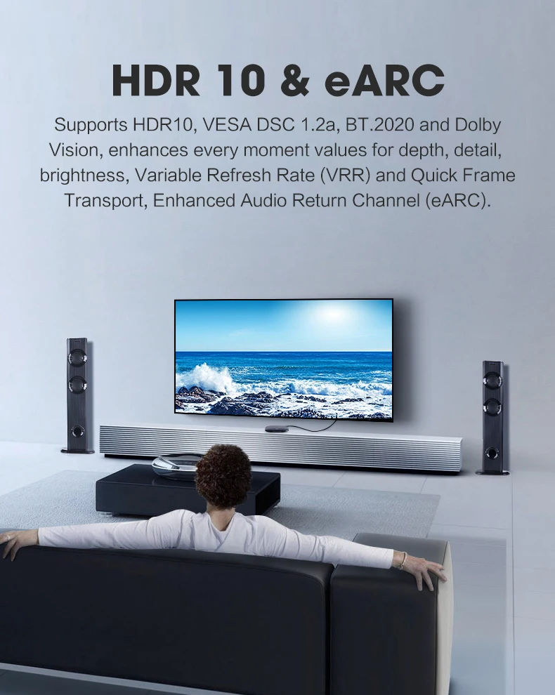 MOSHOU HDMI кабели 2,1 8 к 60 Гц 4 к 120 Гц 48 Гбит/с Полоса пропускания ARC видео 1 м Шнур для усилителя ТВ высокой четкости мультимедийный интерфейс