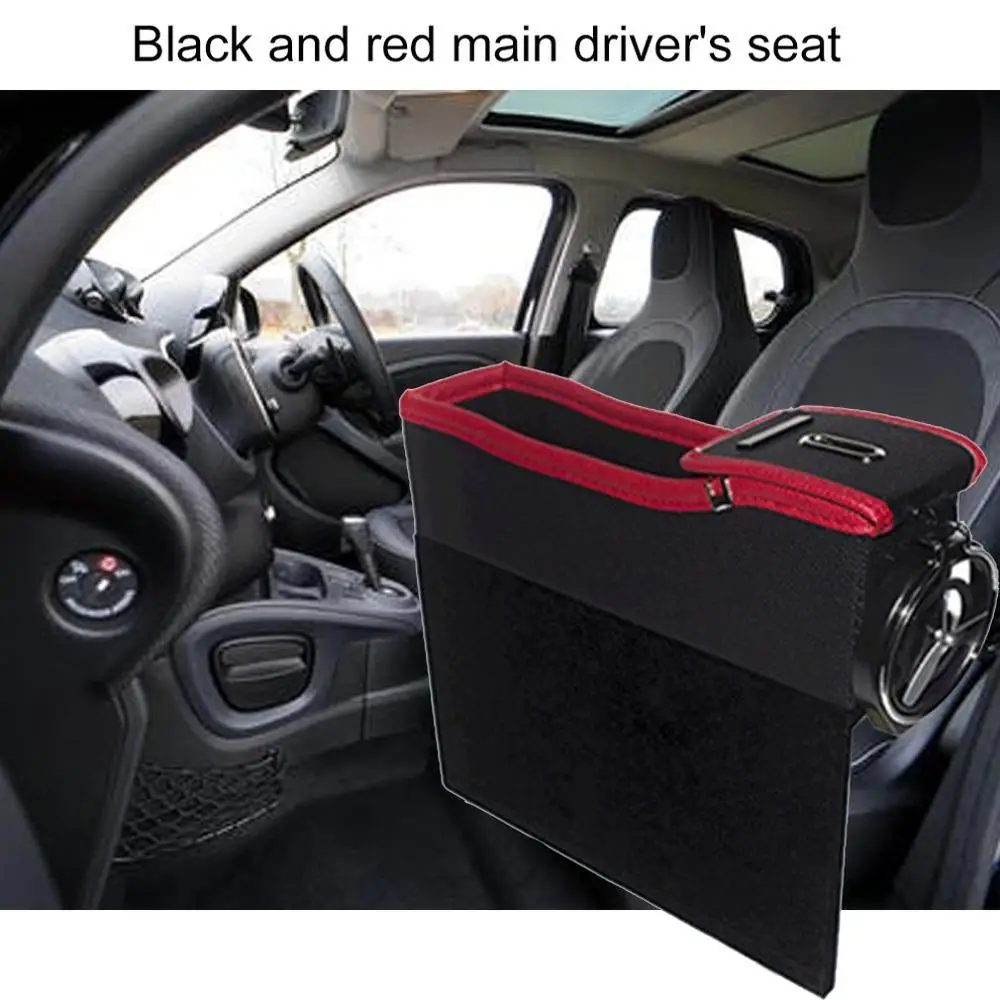 Коробка для хранения, органайзер для автомобиля, чехол для сиденья из искусственной кожи, карман для автомобильного сиденья, Боковой разрез для кошелька, телефона, монет, ключей, карт, универсальный