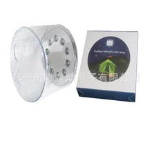 Солнечный 10 светодиодный надувной фонарь для кемпинга, светодиодный складной ручной аварийный фонарь