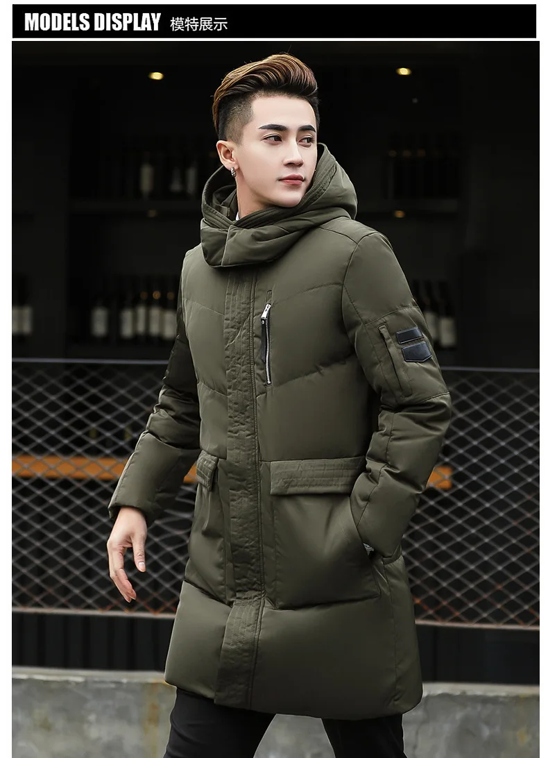 New Style Work Clothing down Jacket Men Mid-length Thick Large Size Middle-aged MEN'S Winter Coat Men's