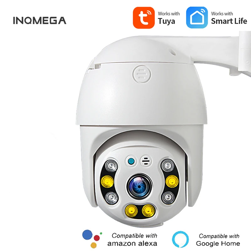 INQMEGEA 3MP TUYA Camera Add Google Home And Aleax Smart Life Surveillance Cameras Ptz Outdoor Camera Wifi 4X Zoom Camera