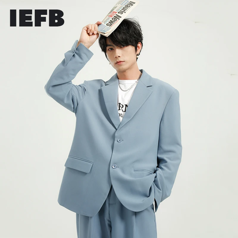 Blazers Coat Suit Oversize Office IEFB Fashion Korean Clothing Streetwear Long-Sleeve