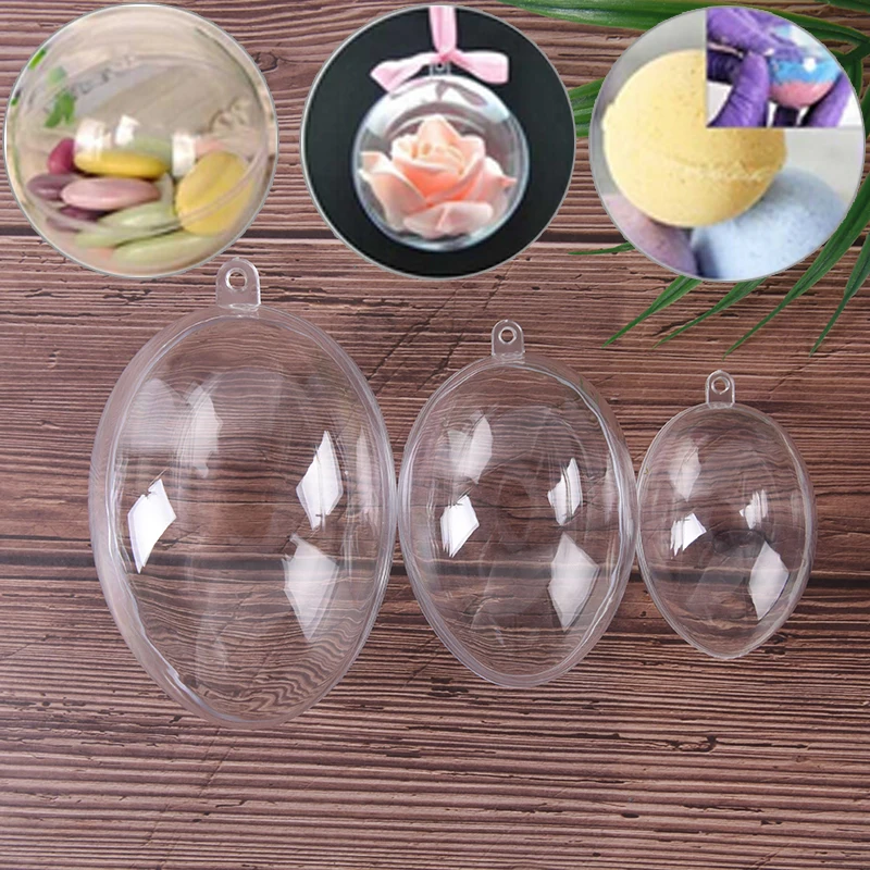 Transparent Ball Clear Plastic for Wedding Candy Box Favors Egg Shape Acrylic Gift Bag New Year Christmas Tree Decorations | Дом и сад
