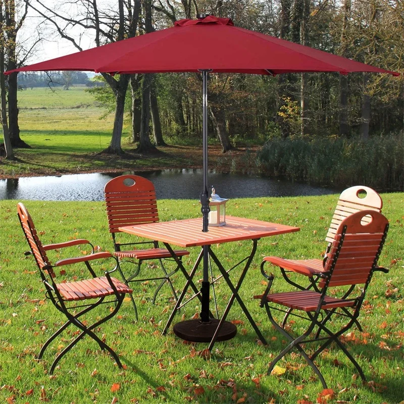 US $140.60 High Quality 10 Ft Patio Solar Umbrella with Crank Solarpowered LED Lights 8 Firm UV Protective Outdoor Patio Beach Umbrella