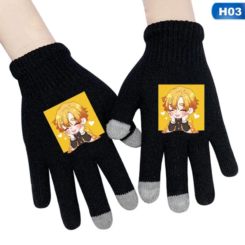 GLV0706H03 Перчатки с героями мультфильмов, аниме, демон, убийца, Kimetsu no Yaiba, перчатки на палец - Цвет: GLV0706H03