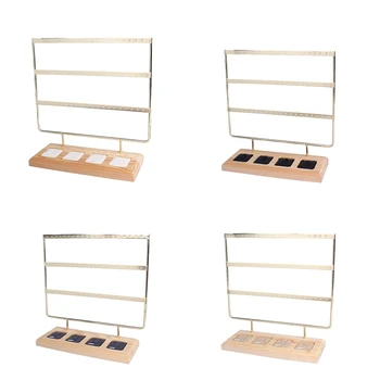 

Holes Wooden Earrings Jewelry Organizer Display Stand 3 Tier