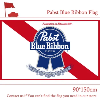 

2pcs Flag 3x5 Feet 90*150cm PBR Pabst Blue Ribbon Nylon Indoor Outdoor Flag For Decoration