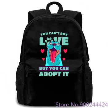 

You Can't Buy Love But You Can Adopt It Black Print Brand Solid Color women men backpack laptop travel school adult
