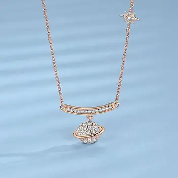 

Original Universe Planet Necklace Female Dream Temperament Ins Clavicle Chain Sterling Silver Light Luxury Exquisite All-match