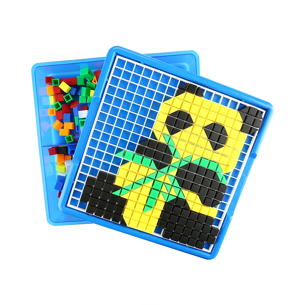 Comprar Lo nuevo en la versión creativo compuesto foto Puzzles cuadrados de setas de botón mosaico juguete matemático juguete educativo regalo de Navidad para los niños