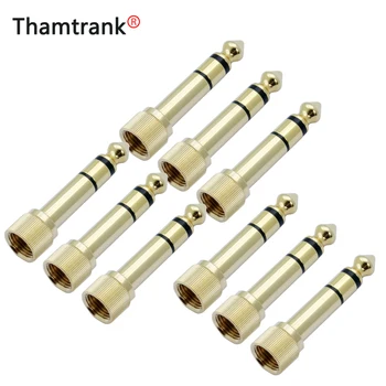 

10pcs Gold-plated adapter Jack 6.35mm 3pole stereo male plug with inside screw to 3.5mm jack stereo female socket converter