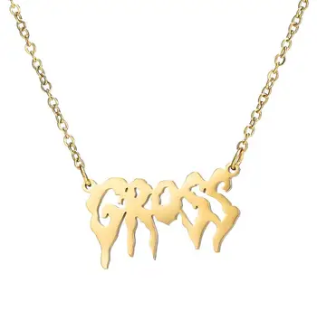 

Shuangshuo Gothic Punk Girls stainless steel Harajuku Necklaces Art Letter Hip Hop Style Choker Jewelry Girlfriend Mother Gifts