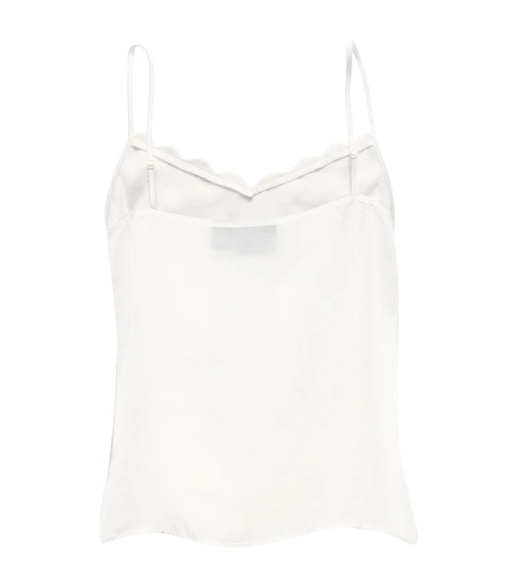 ONLY Autumn Winter Womens Loose Fit White Dot Laced Chiffon Shirt | 119207583