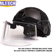 MILITECH Black BK Deluxe NIJ IIIA 3A 0106,01 Быстрый пуленепробиваемый шлем и козырек Набор Дело баллистический шлем-пуля доказательство маска пакет