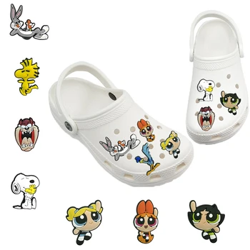 

1-5pcs Classic Cartoon Bunny Big Mouth PVC Shoe Charms Jibz for Croc Shoes Decoration Charms Accessories Gift For Kids Boys