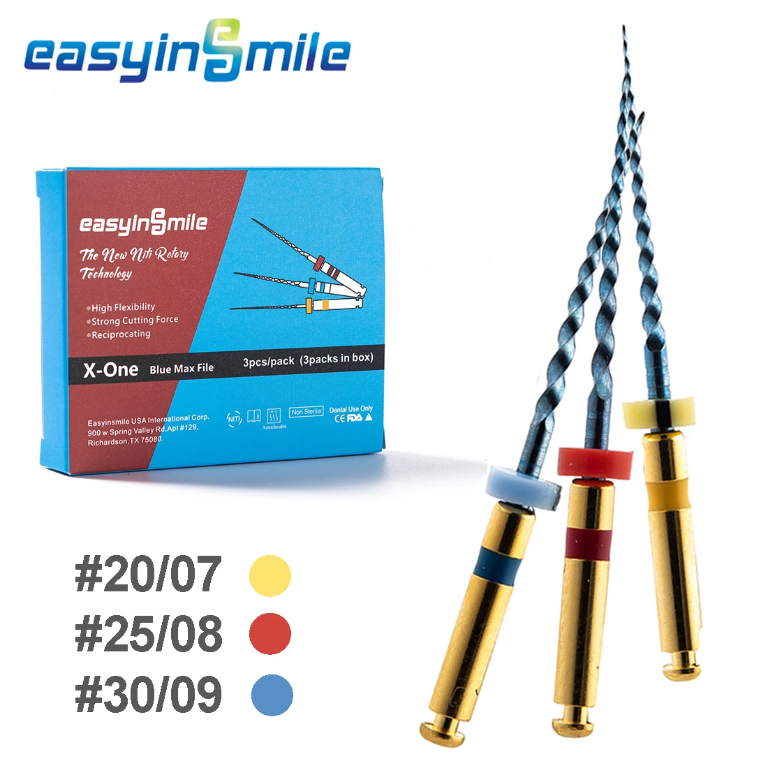 EASYINSMILE X ONE Endodontic Reciprocating NITI Rotary Files 25MM