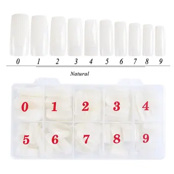 

500pcs/Box Stylish Nail Art Tips Transparent Natural White Manicure Nails Tips False Nail Tips for Women