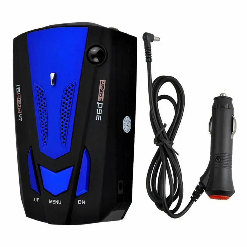 كاشف رادار للسيارة 2020 V7 Cobra 16 Band 360 مضاد للشرطة كاميرا تحديد المواقع كاشف رادار الليزر تنبيه صوتي كاشف للتحكم في السرعة