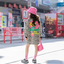 Robe à manches longues avec imprimé léopard pour fille de 8 ans, vêtements pour enfant, mode printemps automne