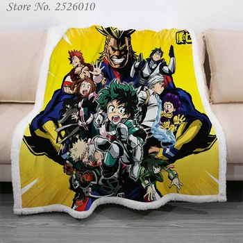 

Throw blanket My Hero Academia Anime 3D Velvet Plush Blanket Bedspread For Kids Girls Sherpa Blanket Couch Quilt Cover Travel 03