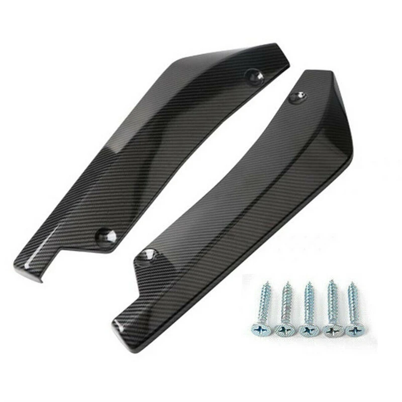 

2X Car Auto Carbon Fiber Rear Bumper Lip Diffuser Splitter Canard Protector Top