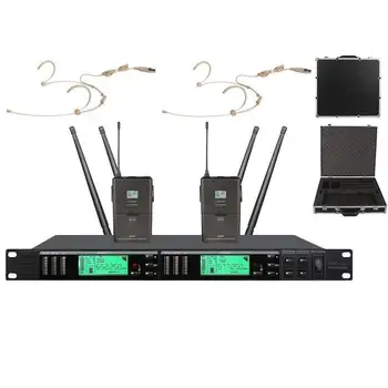 

Cordless microphone Headset True Diversity uhf Dual Microphone system For churches school