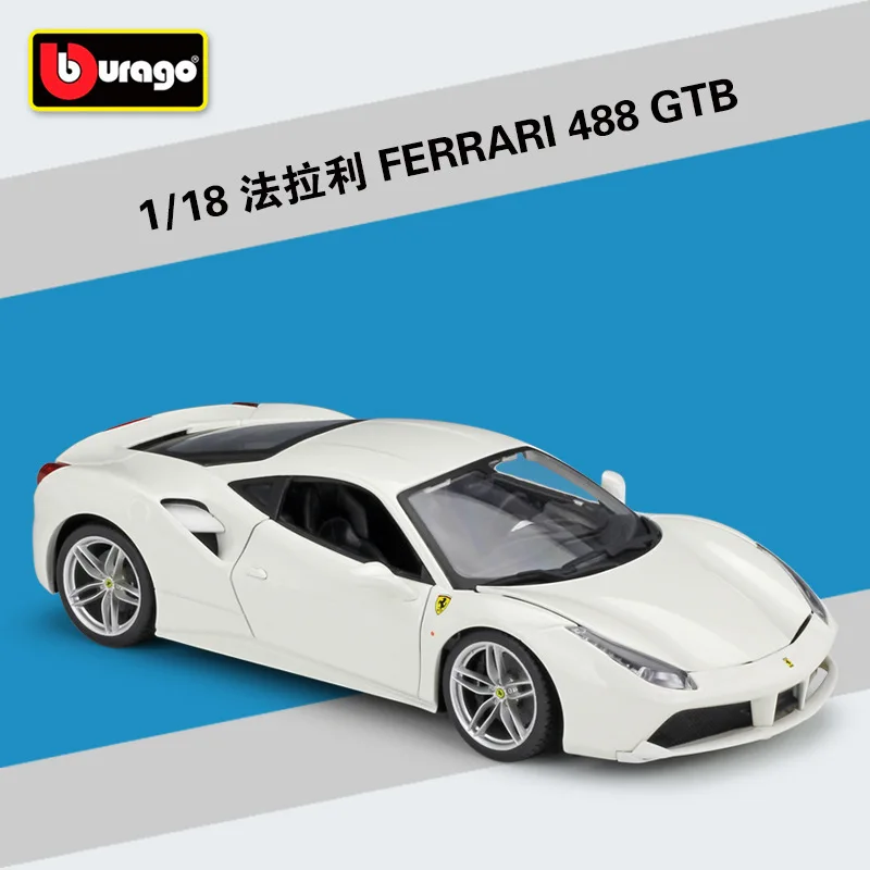 Bburago 1:18 FERRARI 488 GTB модель автомобиля из сплава Коллекционная игрушка Подарки - Цвет: 488 GTB