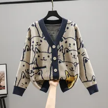 

2021 new early autumn sweaters aging foreign style fried Street cardigans knitted coats women retro Japanese lazy