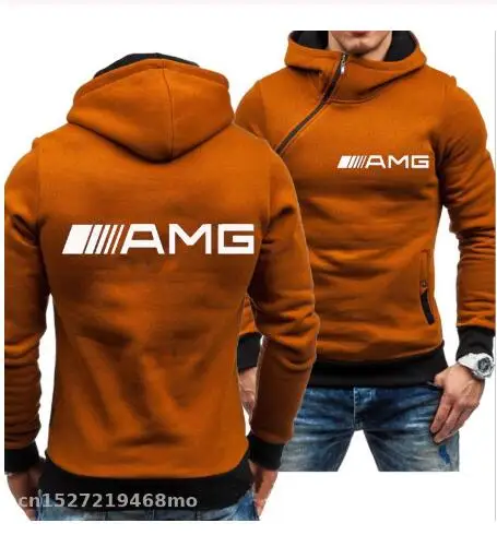 Новые мужские спортивные повседневные толстовки с капюшоном для AMG свитера с логотипами модные облегающие пуловеры с капюшоном с боковой молнией гоночная верхняя одежда для езды - Цвет: 1