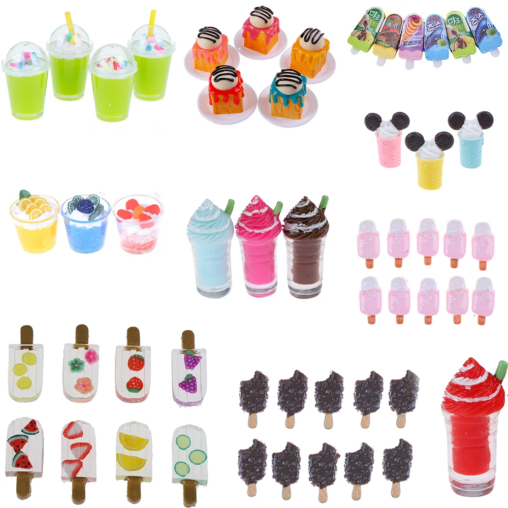 

1/2/5Pcs Cute Dollhouse Miniature Drink Ice Cream Cups Model Pretend Play Mini Food Play House Kitchen Toy Doll Accessories
