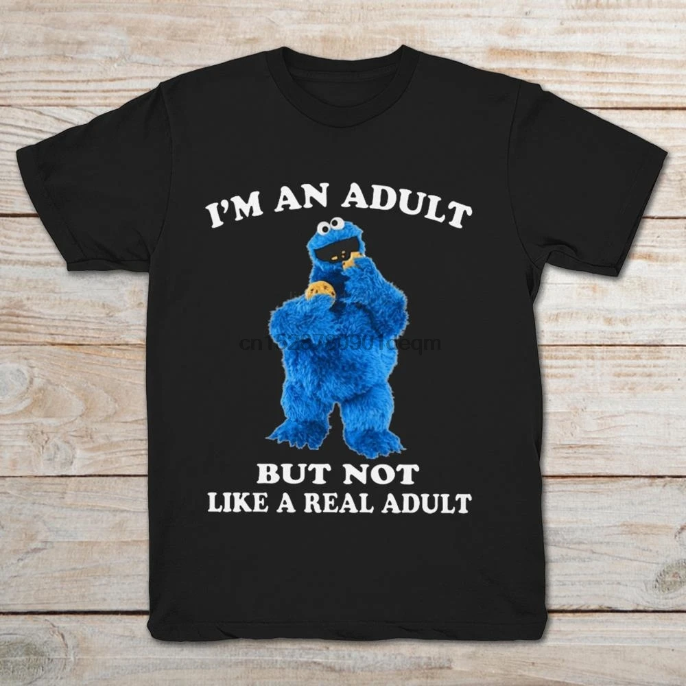 Летняя мужская футболка с коротким рукавом бренд Cookie Monster Im An для взрослых но не