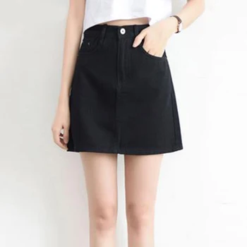 

Fashion Korean Spring Summer Women Denim Skirt High Waist Mini Skirts Jeans Plus Size Harajuku Acrylic Girls Black Skirt