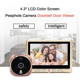 

4.3' LCD Digital Peephole Door Camera Viewer Door Eye Door Bell 120 Degree Doorbells Video with Night Vision Motion Detection