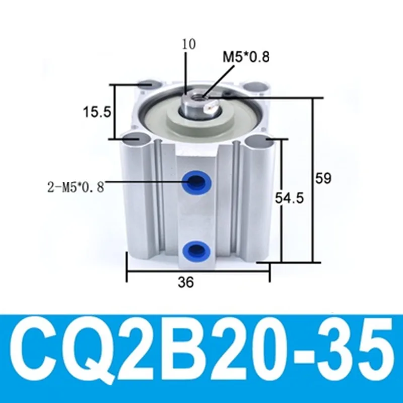 NEW Pneumatic CQ2B20-20D Double Acting Compact Air Cylinder SMC Type 