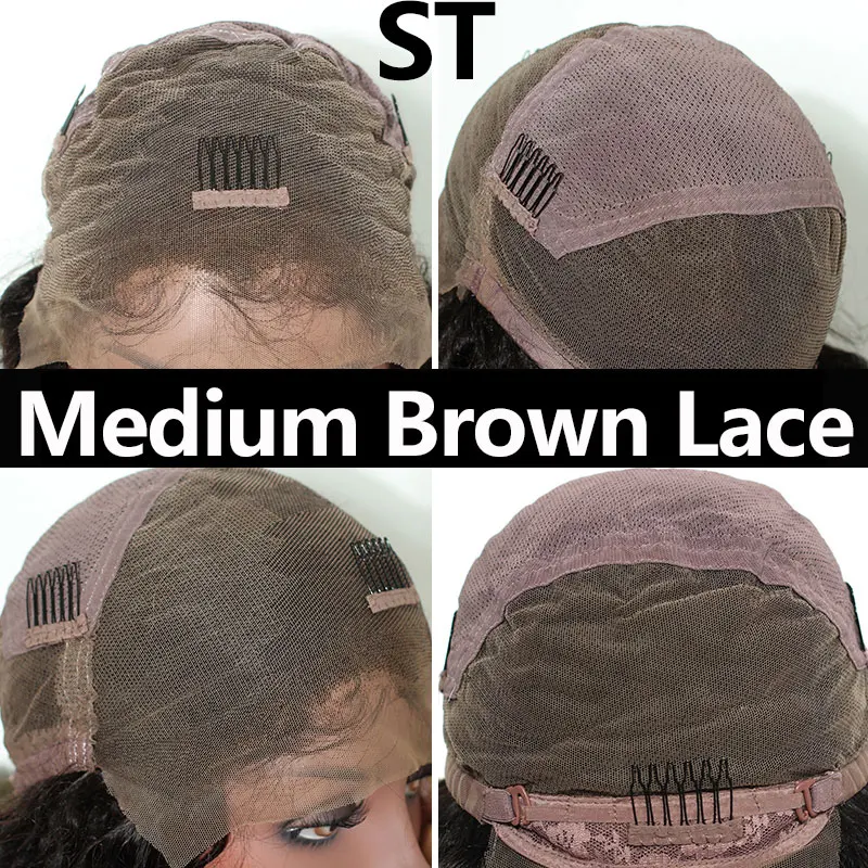 Прямые бесклеевые полностью кружевные человеческие волосы парики предварительно выщипанные 250 плотность бразильские прозрачные парики на кружеве Ever beauty Remy - Цвет: Medium Brown Lace
