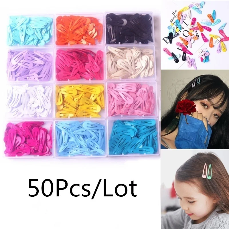 

50 Pcs/Set Solid Candy Color Baby Hair Pins 3cm Hair Clip For Girls Things For Baby Hair Accessories Cute Hairpins Kids Barrette