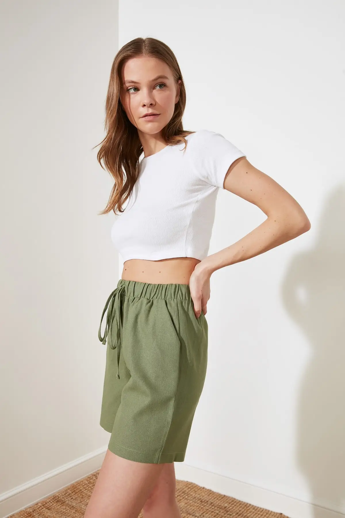 Trendyol Gusset Shorts Bermuda Twoss21sr0191 & 3 High Quality Moda Feminina